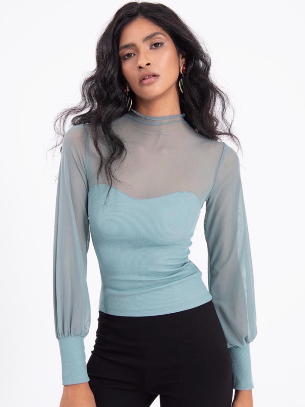 Free People Intimately Sheer Mesh Sweetheart Top Size M
